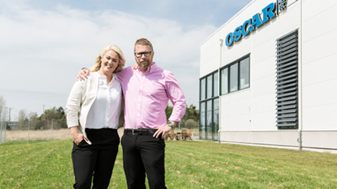 Linda Ericson, Vice President und Marketing Manager bei Oscar Medtec & Fredric Ericson, CEO von Oscar Medtec, Bürogebäude SE1651